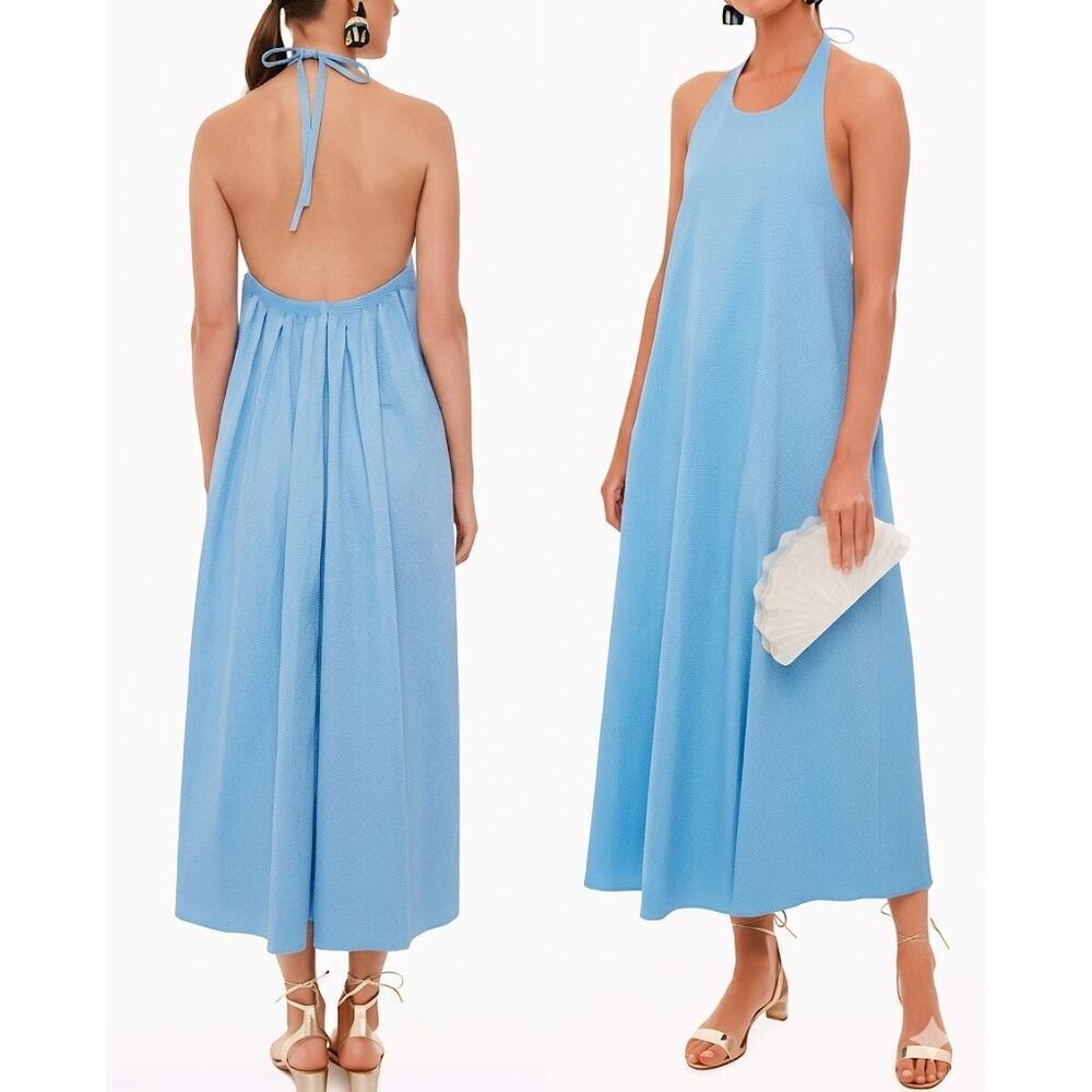 POMANDER PLACE Breakers Blue Lyle Halter Dress Sz XL NWT Retail $298 Tuckernuck